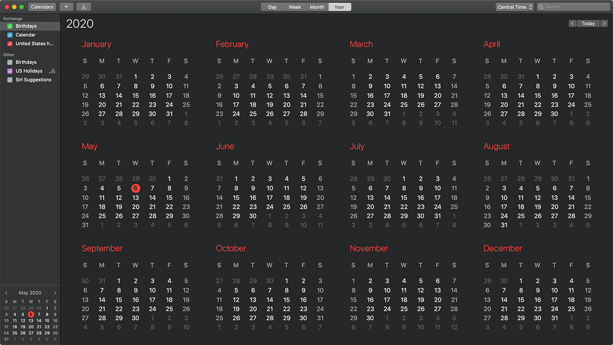 business calendar for mac